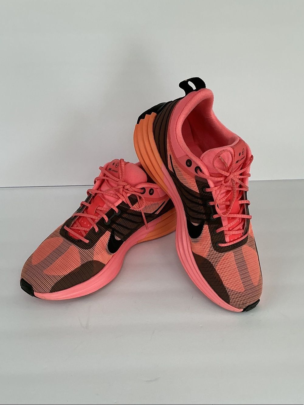 Nike Lunar Coral Pink and Black Men's Athletic Running Sneakers